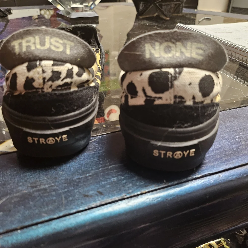 Straye Black and Leopard Slip-On Shoes
